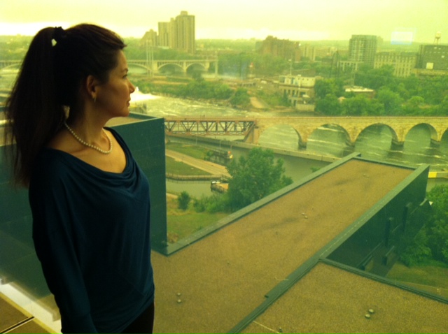 This is the view from the Dowling Studio on the ninth floor of the Guthrie Theater